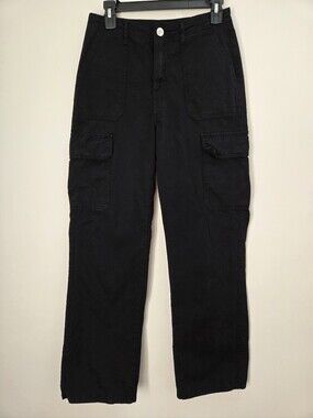 Zara Black High Waisted Cargo Pants, Size 4